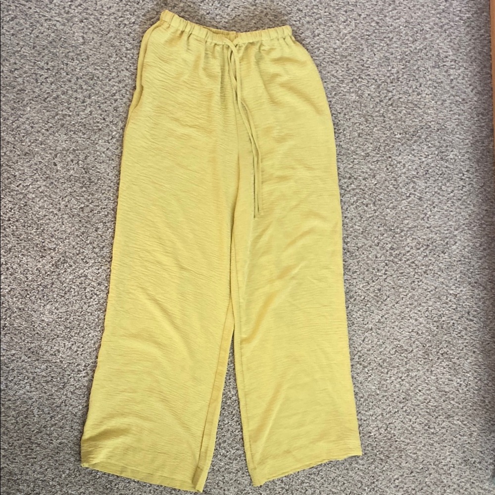Yellow Wide Leg Pants